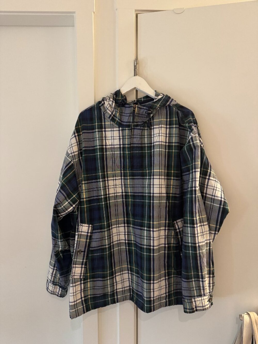 vintage 90s y2k eddie bauer made in korea quarter zip anorak tartan size large